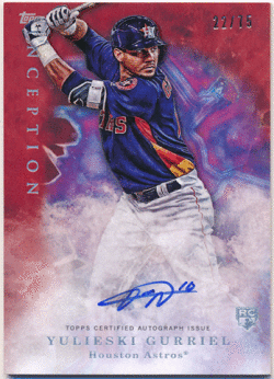 Yulieski Gurriel MLB 2017 Topps Inception RC Rookie Red Signature Auto 22/75 直筆サインカード ユリ・グリエル 元横浜ベイスターズ
