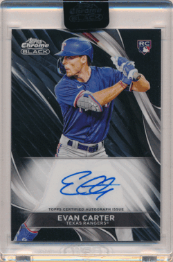 Evan Carter MLB 2024 Topps Chrome Black RC Signature Auto