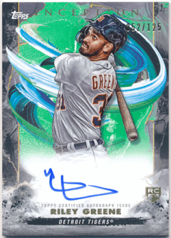 Riley Greene MLB 2023 Topps Inception RC Rookie Green Signature Auto 052/125