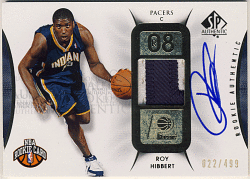 Roy Hibbert NBA 08-09 UD SP Authtnetic RC Patch Signature Auto 022/499