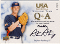 Stephen Strasburg MLB 2008 UD USA National Team Baseball Q&A Signature Auto 13/20