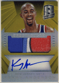 Kenny Anderson NBA 14-15 Panini Spectra Spectacular Gold Prizm Signature Patch Auto 09/10