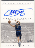 Raef LaFrentz NBA 14-15 Panini National Treasures Signature Auto 45/75 Jersey Number