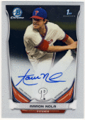Aaron Nola MLB 2014 Bowman Chrome 1st Bowman Signature Auto