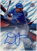 Devon Travis MLB 2015 Topps High Tek RC Sky Rainbow Signature Auto 08/15