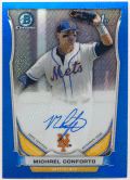 Michael Conforto MLB 2014 Bowman Chrome 1st Bowman Blue Refractor Signature Auto 001/150
