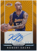 Robert Sacre NBA 15-16 Panini Prizm Orange Prizm Signature Auto 35/65