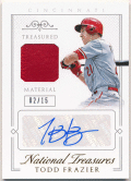 Todd Frazier 2015 Panini National Treasures Treasured Material Patch Signature Auto 02/15