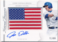 Josh Donaldson 2015 Panini National Treasures USA Flag Patch Signature Auto 71/99