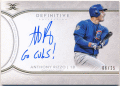 Anthony Rizzo MLB 2018 Topps Definitive Collection Inscription Signature Auto 06/25 Go Cubs