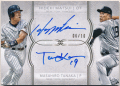 松井秀喜 / 田中将大 MLB 2018 Topps Definitive Collection Dual Signature Auto 06/10 Hideki Matsui / Masahiro Tanaka