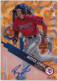Royce Lewis MLB 2018 Bowman High Tek Orange Magma Diffractor Signature Auto 10/25