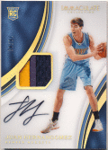 Juan Hernangomez NBA 16-17 Panini Immaculate Collection RC Acetate Patch Auto 26/41