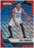 Ben Simmons NBA 16-17 Panini Prizm RC Ruby Wave Refractor