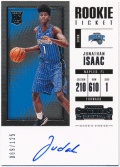 Jonathan Isaac NBA 17-18 Panini Contenders RC Rookie Ticket Signature Auto 069/125