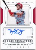 Harrison Bader 2018 Panini National Treasures RC Rookie Signature Auto 10/99