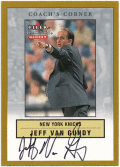 Jeff Van Gundy NBA 00-01 Fleer Tradition Glossy Coach's Corner Signature Auto