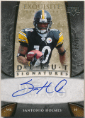 Santonio Holmes NFL 2006 Upper Deck Exquisite Collection RC Debut Signature Auto 02/35