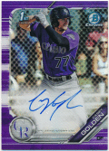 Casey Golden MLB 2019 Bowman Chrome 1st Bowman Purple Refractor Signature Auto 246/250
