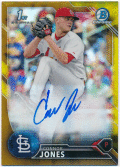 Connor Jones MLB 2016 Bowman Chrome 1st Bowman Gold Refractor Signature Auto 06/50