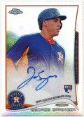 George Springer MLB 2014 Topps Chrome RC Refractor Signature Auto 315/499
