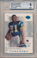 LaDainian Tomlinson NFL 2001 Upper Deck UD Graded RC Rookie Series 093/500 BGS 9