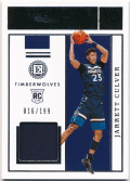 Jarrett Culver NBA 2019-20 Panini Encased RC Label Materials Jersey 016/199