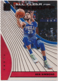 Ben Simmons NBA 2019-20 Panini Clearly Donruss All Clear For Takeoff Red Parallel 26/49