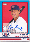 George Springer MLB 2010 Topps Chrome USA Baseball Signature Auto