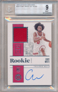Coby White NBA 2019-20 Panini Encased RC Rookie Signature Jersey 18/99 BGS 9 Auto 10