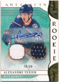 Alexandre Texier NHL 2019-20 Upper Deck Artifacts RC Rookie Signature Jersey Auto 78/99