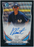 加藤豪将 MLB 2014 Bowman Chrome Black Wave Refractor Signature Auto 29/50 Gosuke Katoh