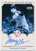 Tommy John MLB 2003 Upper Deck Yankees Signature Series Pride of New York Auto