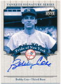 Bobby Cox MLB 2003 Upper Deck Yankees Signature Series Pride of New York Auto