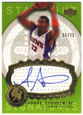 Amare Stoudemire NBA 03-04 UD Triple Dimensions Standout Sigs Auto 15/25