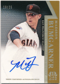 Madison Bumgarner MLB 2011 Topps Tier One On The Rise Gold Signature Auto 19/25