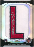 Michael Brantley MLB 2010 Topps Finest RC Autographed Manufacture Letter Patch Signature Refractor 22/75