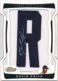 David Price MLB 2009 Topps Finest RC Autographed Manufacture Letter Patch Signature Refractor 28/75