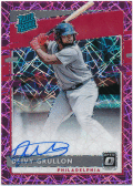 Deivy Grullon 2020 Panini Donruss Optic RC Rated Rookie Pink Velocity Prizm Signature Auto