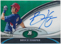 Bryce Harper MLB 2011 Bowman Platinum Green Refractor Signature Auto 055/399