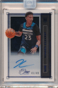 Jarrett Culver NBA 2019-20 Panini One and One RC Signature Blue Auto 43/49