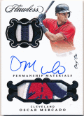 Oscar Mercado 2019 Panini Flawless Penmanship Materials Black Parallel Patch Auto 1/1