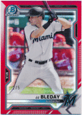 JJ Bleday MLB 2021 Bowman Chrome Red Refractor 2/5