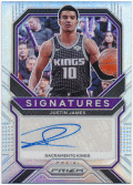 Justin James NBA 2020-21 Panini Prizm RC Rookie Silver Prizm Signature Auto