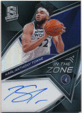 Karl-Anthony Towns NBA 2019-20 Panini Spectra In the Zone Prizm Signature Auto 12/25