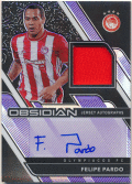 Felipe Pardo Soccer 2020-21 Panini Obsidian Purple Prizm Signature Jersey Auto 06/75