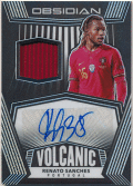 Renato Sanches Soccer 2020-21 Panini Obsidian Volcanic Prizm Signature Jersey Auto 123/149