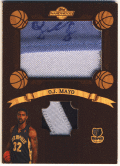 O.J. Mayo NBA 08-09 Topps Hardwood Fabric Signature Patches Maple Auto 21/25