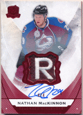 Nathan MacKinnon NHL 2015-16 Upper Deck The Cup Red Foil Tag Patch Auto 4/4