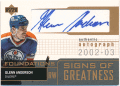 Glenn Anderson NHL 2002-03 Upper Deck Foundations Signs of Greatness Signature Auto
